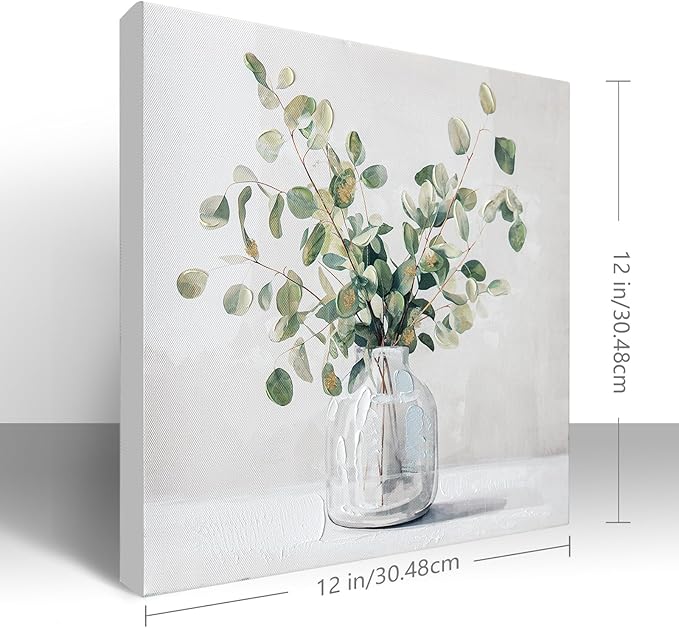 Eucalyptus Hand painted Canvas Wall Art, Eucalyptus Plant Painting Art Decor - Image 3