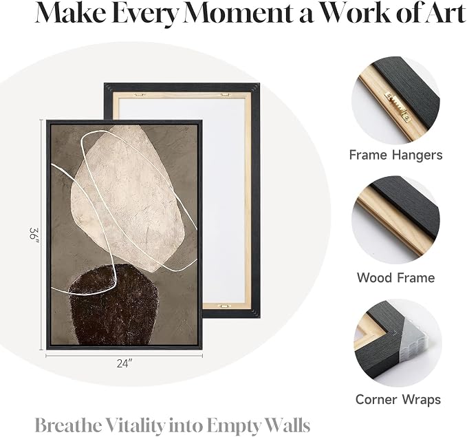 Framed Modern Abstract Wall Art - Image 5