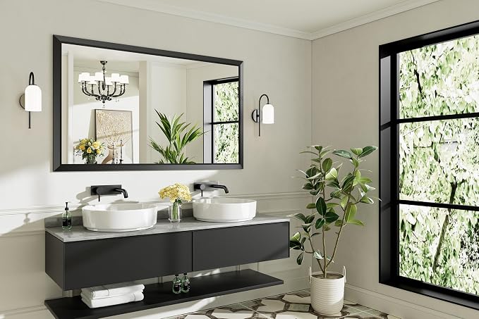 Briivue 60x36 Inch Black Bathroom Mirror - Image 9
