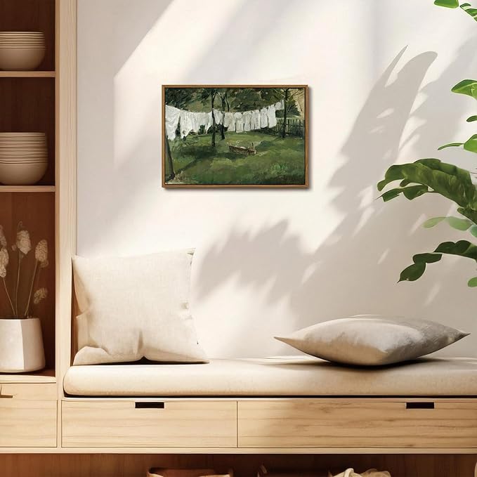 OIQArtOIQ Vintage Landscape Canvas Wall Art Framed Natural Scenery Painting - Image 5