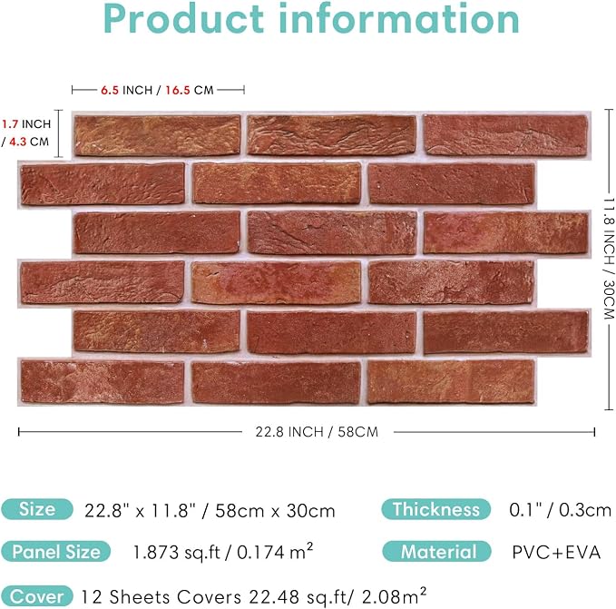 Commomy 3D Brick Wall Panels Peel and Stick - Image 7