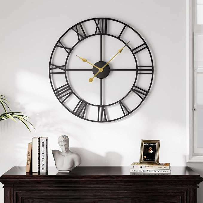 Cuspin 20 Inch Wall Clock Large Clock Battery Operated - Image 2