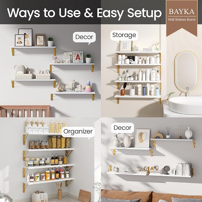 BAYKA Wall Shelves for Bedroom Decor, Floating Wall Shelf for Living Room - Image 4