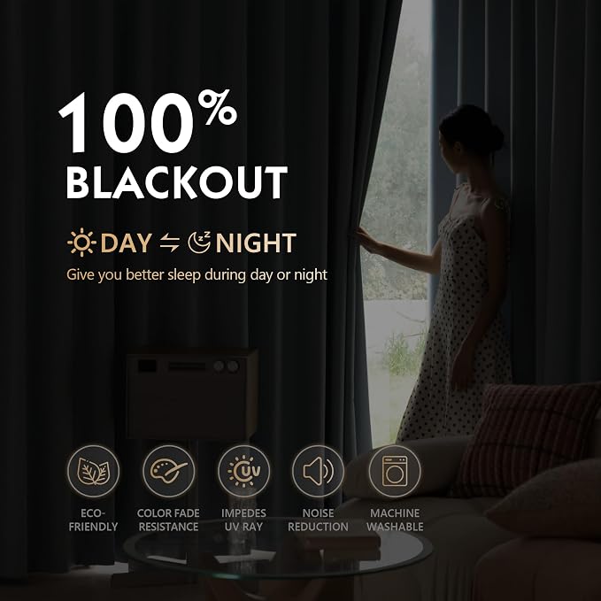 FMFUNCTEX 100% Blackout Curtains - Image 4