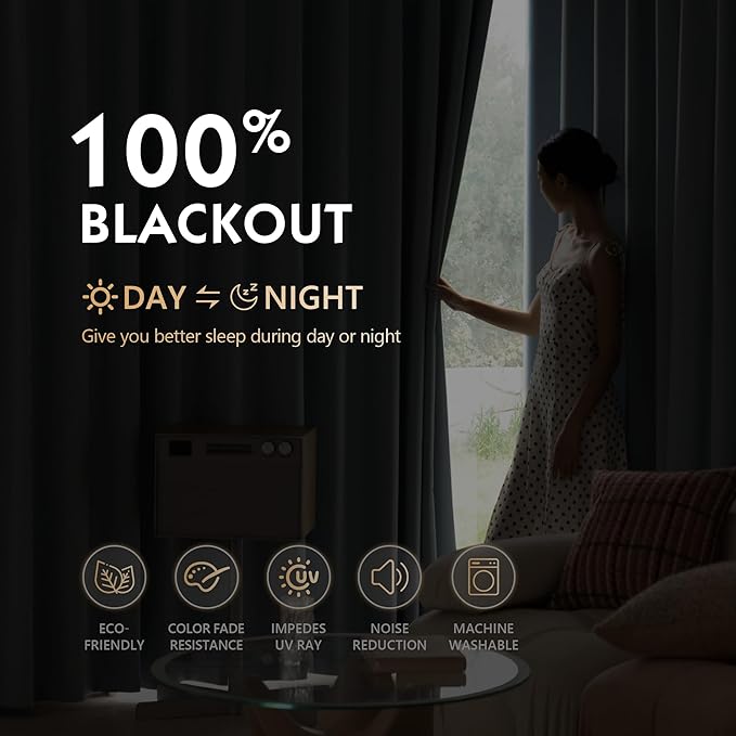 FMFUNCTEX 100% Blackout Curtains - Image 4