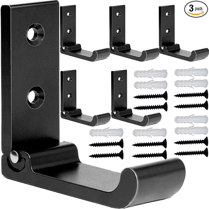Folding Coat Hooks, Matte Black Wall Hooks by MsBong
