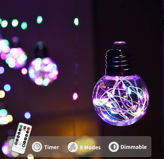 YOLIGHT Wishing Ball Curtain Lights 200 LED Window Curtain String Light - Image 4