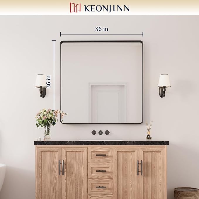 Keonjinn Black Bathroom Mirrors - Image 8