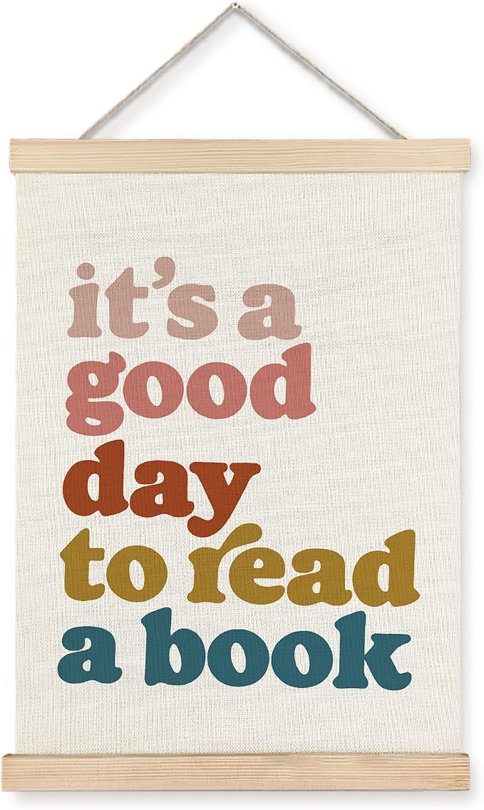 Yomisex Book Reading Wall Art Poster, Reading Nook Corner Decor, Library Decor by VintageHomeDecor