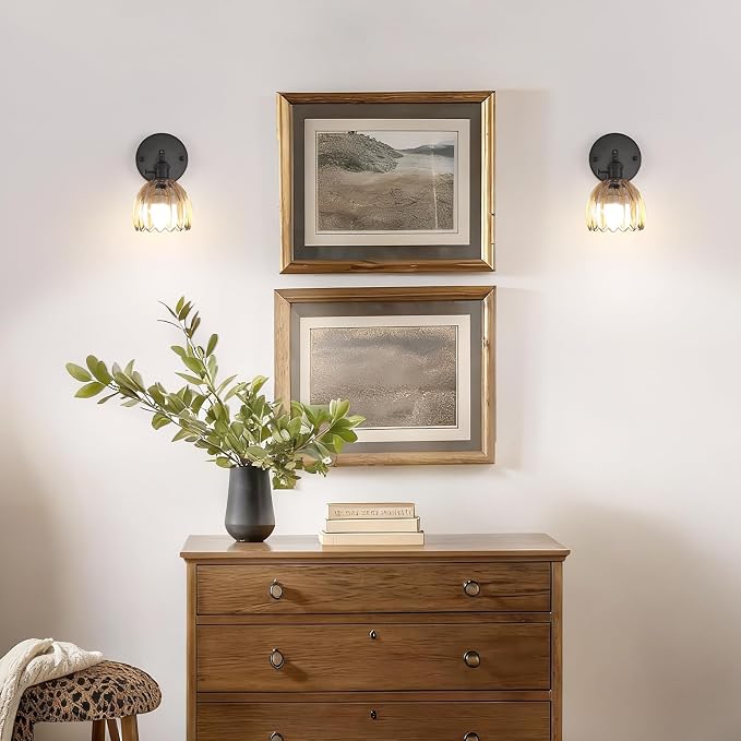 Shenmoyl Vintage Battery Operated Wall Sconce - Image 8