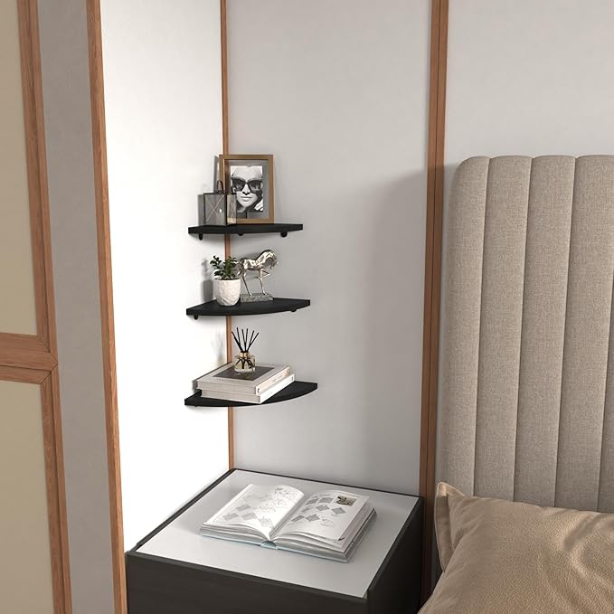 HORLIMER Floating Corner Shelf Wall Mount, Living Room - Image 5
