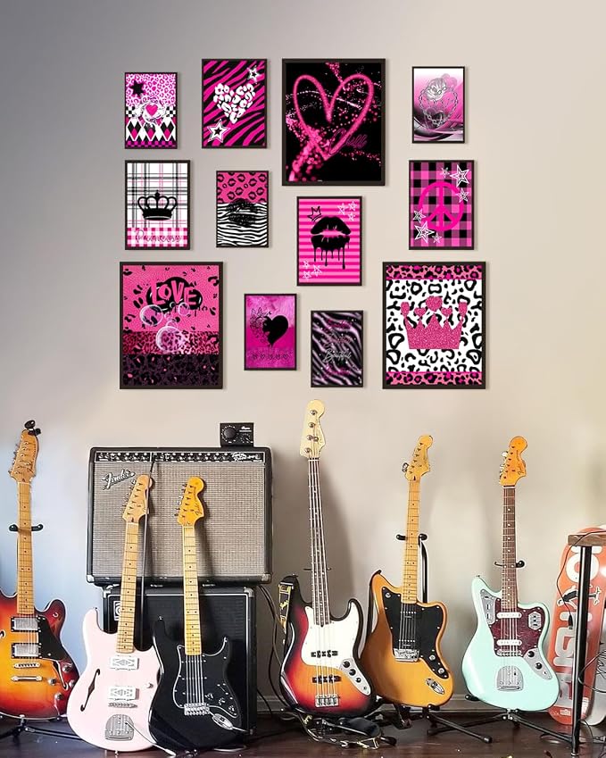 KBKBART Mcbling Y2k Room Decor Aesthetic, Early 2000s Room Decor, Hot Pink Wall - Image 6