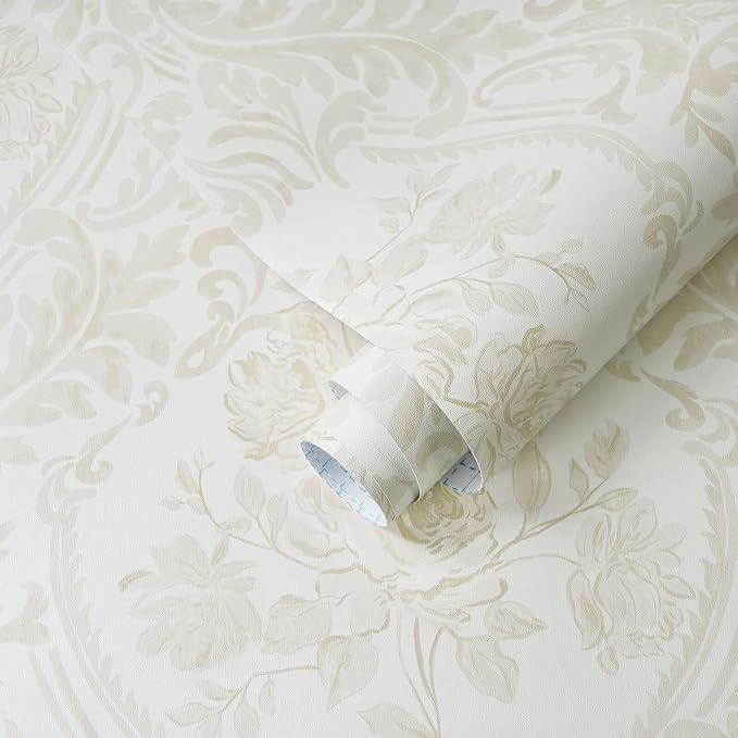 Ismoon Floral Peel and Stick Wallpaper Vintage Beige Contact Paper Boho - Image 9