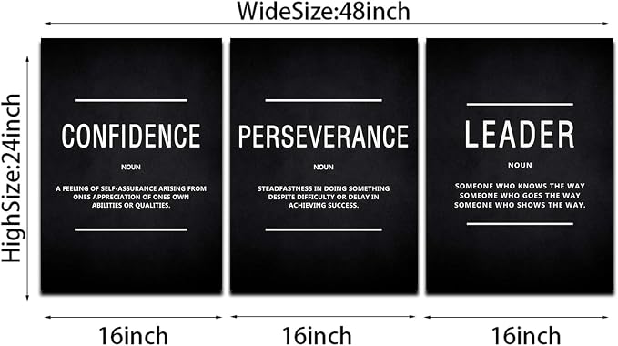 HUADO Motivational Canvas Wall Art, Leader Confidence Perseverance Office Wall - Image 6