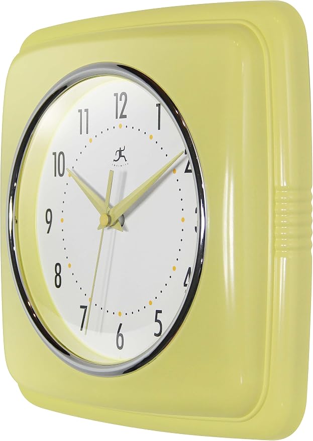 Infinity Instruments Retro Wall Clock – 9-Inch Square, Silent & Non-Ticking – - Image 3