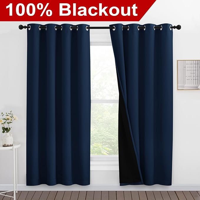 NICETOWN Full Shade Curtain Panels, Pair of Energy Smart & Noise Blocking Out - Image 2