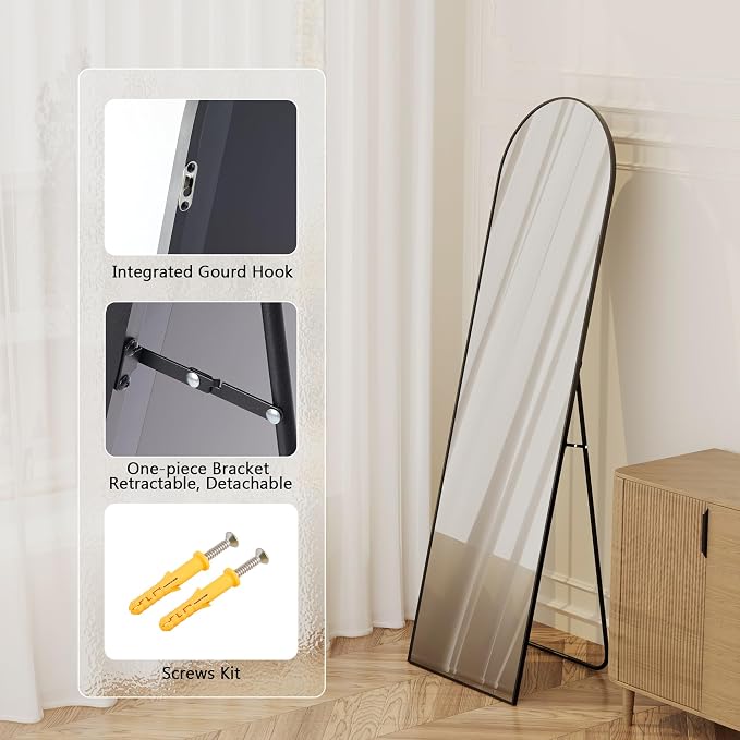 Simple Deluxe Arched Full Length Mirror, - Image 6