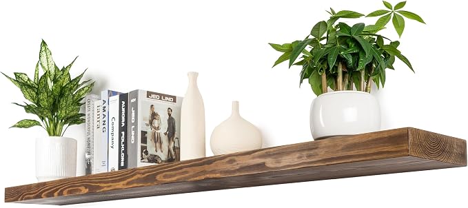 Rusitc Floating Shelves 48 inch Long 8 "deep Set of 1, Heavy Duty Wood Wall by xwne