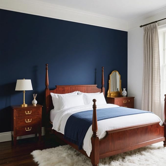 Yancorp 16"x120" Matte Gray Blue Peel and Stick Wallpaper Removable Contact - Image 5