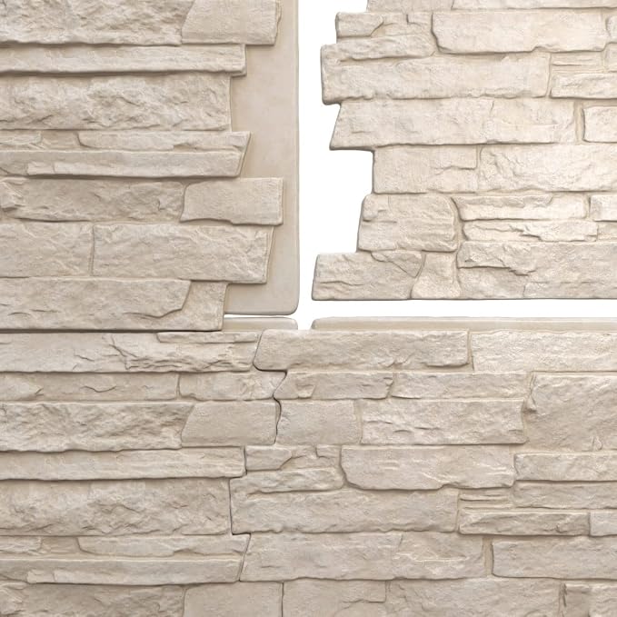 EverStone Acadia Ledge Faux Stone Panel, Sea Shell Color - Image 9