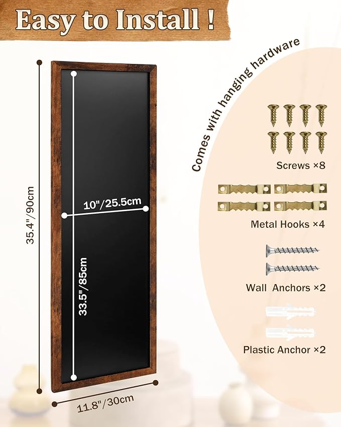 Magnetic Chalkboard for Wall, Long Chalk Board, Wall Hanging Menu for Restaurant - Image 3