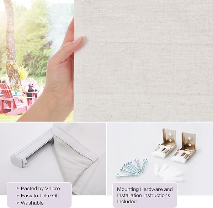 DEJAVU Cordless Linen Roman Shades - Image 5