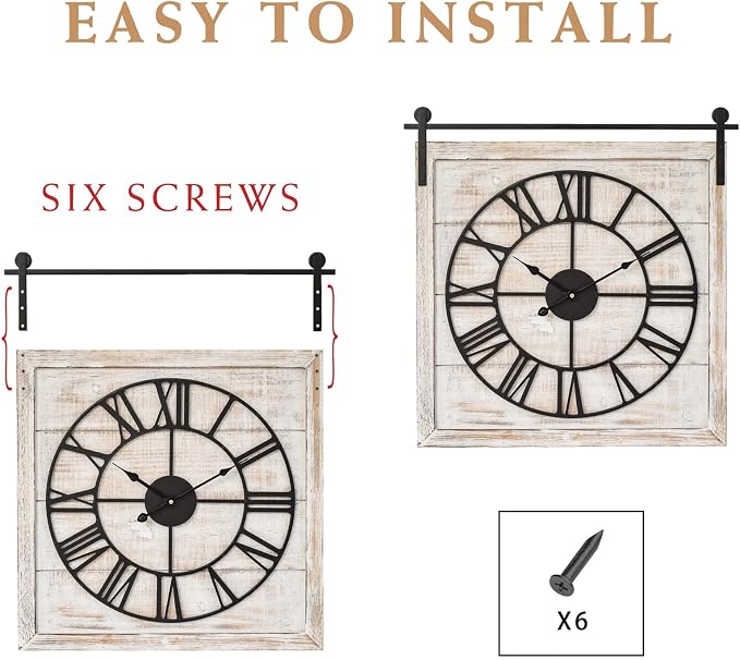 Vintage Barn Door Wall Clock - Image 7