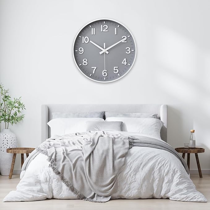 HZDHCLH Wall Clocks Battery Operated, Wall Clock Gray, 12 inch Wall Clock - Image 8