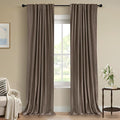 100% Blackout Shield Dark Brown Linen Blackout Curtains by 100BlackoutShield