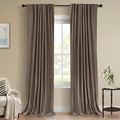 100% Blackout Shield Dark Brown Linen Blackout Curtains by 100BlackoutShield