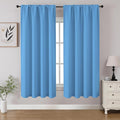 CUCRAF Light Blue Blackout Curtains 54 inch Length 2 Panels Set, Rod Pocket by CUCRAF