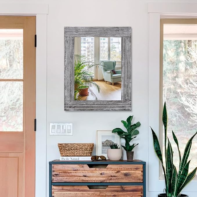 Rustic Wall Mirror Farmhouse, - Image 3