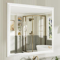 40x38 Inch White Bathroom Mirror by Briivuemodernmirrors