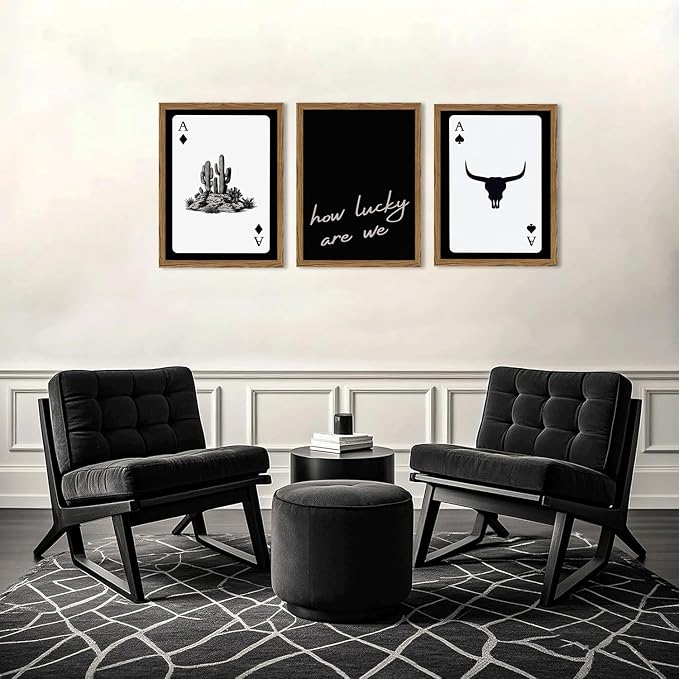 Western Wall Art Set of 3, Southwestern Cowboy Playing Card Wall Decor - Image 5
