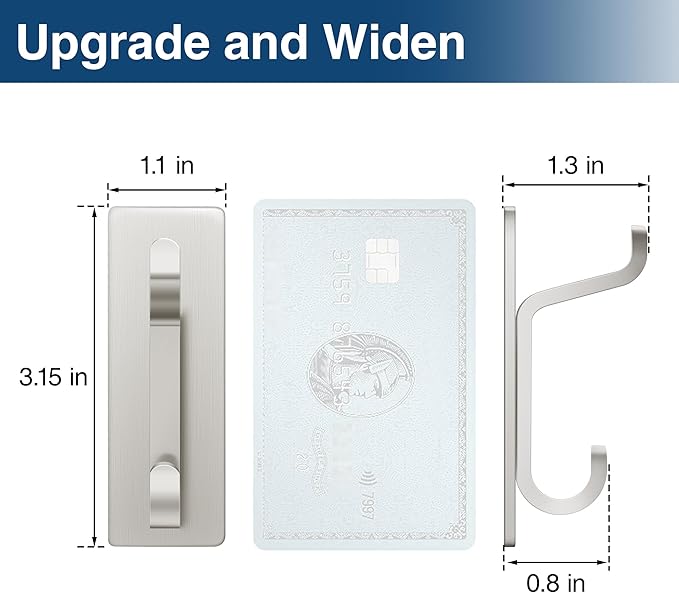 pickpiff Wall Hooks for Coat and Towel: 13LB Strong Adhesive Door Hanger Stick - Image 4