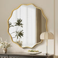 VooBang Gold Scalloped Circle Mirror, Hanging Leaning by VooBang