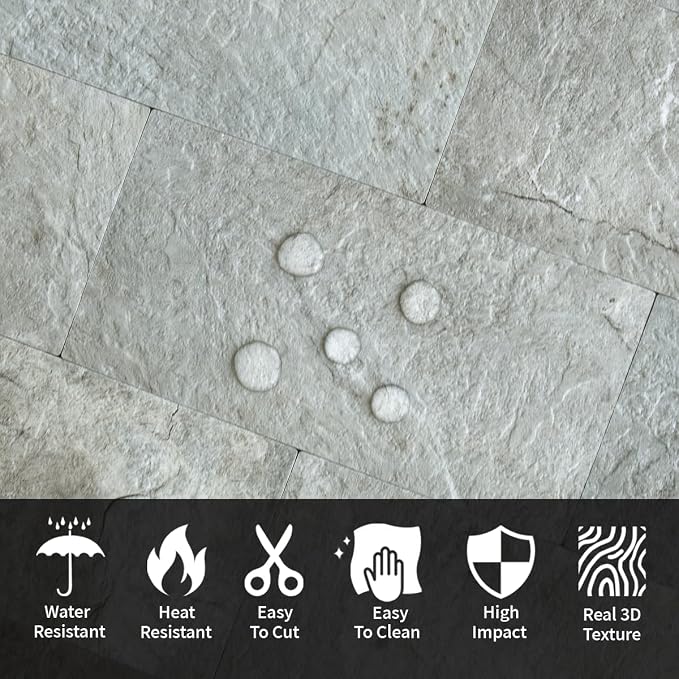 AULIGET 100 Piece Mountain Rock Peel and Stick Backsplash Wall Tiles, Laundry - Image 3