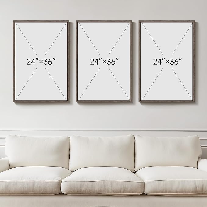Framed Farmhouse Botanical Canvas Wall Art Set of 3, Large Vintage Neutral - Image 9