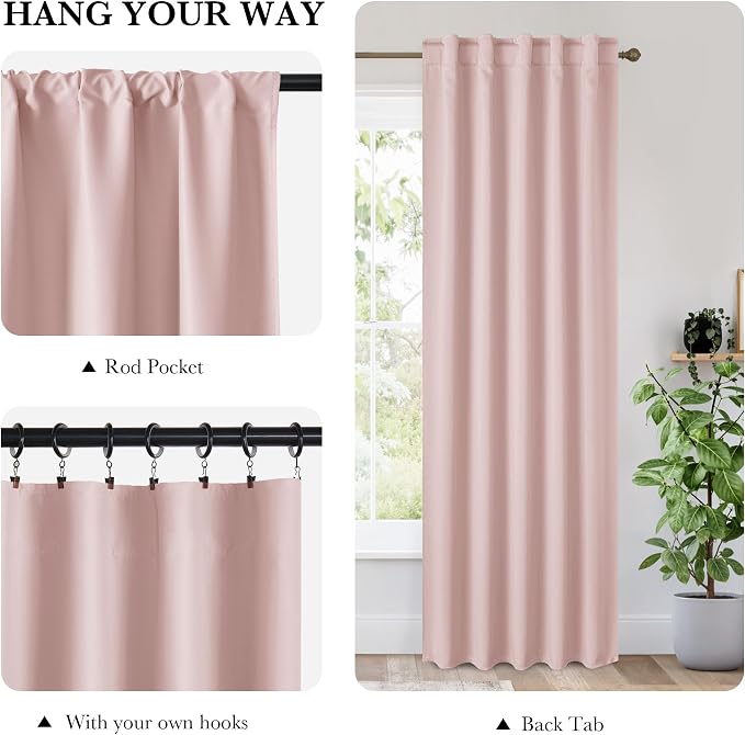 RYB HOME 100% Blackout Short Curtains - Image 3