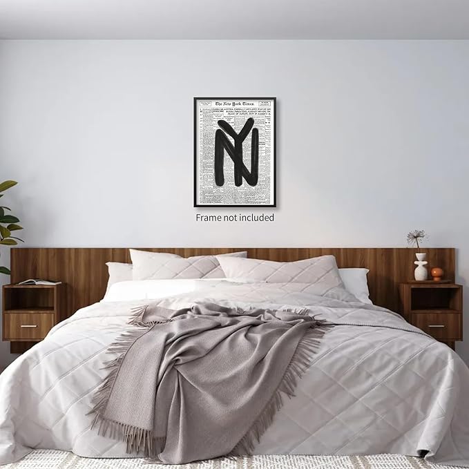 noxozoqm Black and White Newspaper Wall Art Vintage New York City Poster Trendy - Image 5