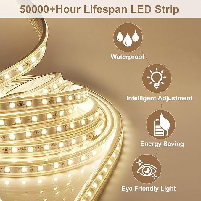 BEAUTYPEAK 48x28 LED Oval Bathroom Mirror - Image 5