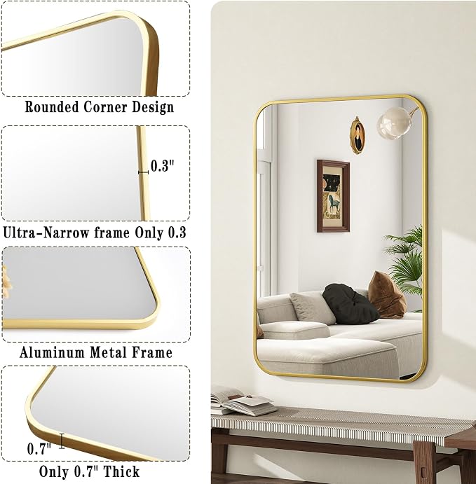 26×38 Inch Bathroom Mirror - Image 3