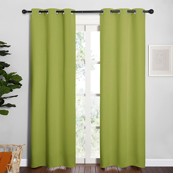 NICETOWN Green Blackout Curtains Window Panels, Window Treatment Thermal - Image 2