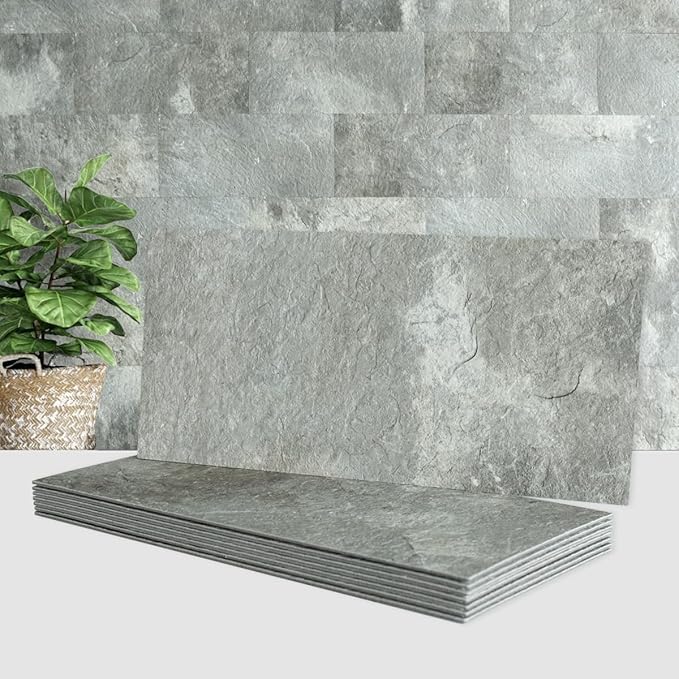 AULIGET 2-Piece Mountain Rock Peel and Stick Backsplash Wall Tiles, Laundry Room by AULIGET