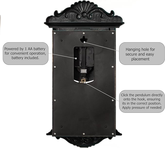 Clockswise Vintage Grandfather-Style Wall Clock - Image 6