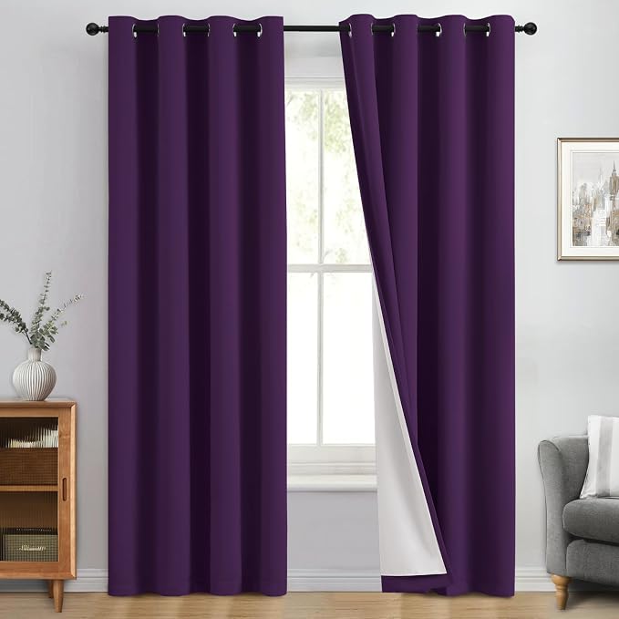 Yakamok 100% Blackout Curtain Panels 84 inches Cold and Light Blocking Drapes by Yakamok