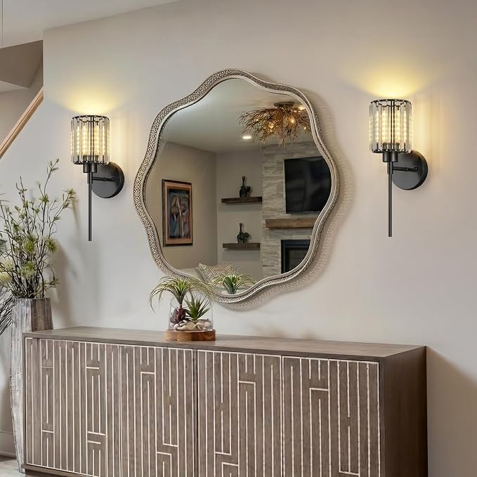 1- Pack Crystal Battery Operated Wall Sconces, Brushed Gold Rechargeable - Image 6