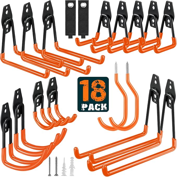 HUPBIPY 18 Pack Garage Hooks Heavy Duty Utility Steel by HUPBIPY