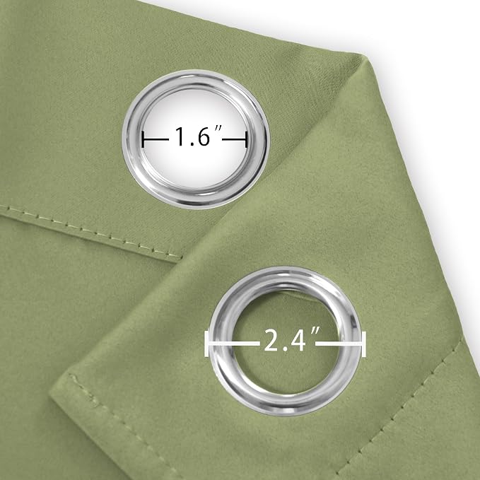 LEMOMO Sage Green Thermal Blackout Curtains/42 x 84 Inch/Set of 2 Panels Room - Image 5