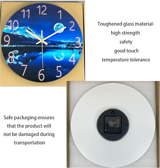 Big Wall Clock for Living Room Decor Blue Decorative Wall Clocks Battery - Image 6